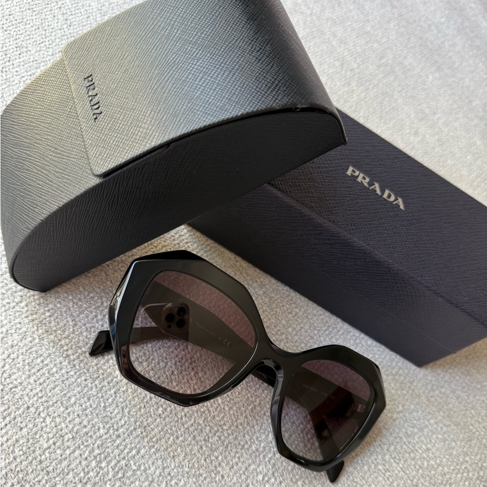 Prada Irregular Gradient Black Sunglasses